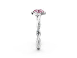 White gold Fancy Pink Round Cut Halo Twist Band with Four-Prong Setting_74