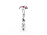 White gold Fancy Pink Round Cut Halo Twist Band with Four-Prong Setting_74