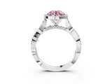 White gold Fancy Pink Round Cut Halo Twist Band with Four-Prong Setting_75