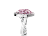 White gold Fancy Pink Round Cut Halo Twist Band with Four-Prong Setting_77