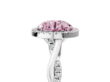 White gold Fancy Pink Round Cut Halo Twist Band with Four-Prong Setting_77
