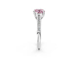 White gold Fancy Pink Round Cut Solitaire Cathedral Diamond Engagement Ring with Channel-Set Band and Four-Prong Setting_17