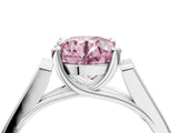 White gold Fancy Pink Round Cut Solitaire Cathedral Diamond Engagement Ring with Channel-Set Band and Four-Prong Setting_19