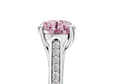 White gold Fancy Pink Round Cut Solitaire Cathedral Diamond Engagement Ring with Channel-Set Band and Four-Prong Setting_20