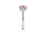 White gold Fancy Pink Round Cut Solitaire Diamond Engagement Ring with Pavé Band and Six-Prong Setting_26