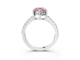 White gold Fancy Pink Round Cut Solitaire Diamond Engagement Ring with Pavé Band and Six-Prong Setting_27