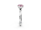 White gold Fancy Pink Round Cut Solitaire Diamond Engagement Ring with Twisted Pave Band and Four-Prong Setting_21