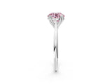 White gold Fancy Pink Round Cut Solitaire Diamond Ring with Six-Prong Setting and Classic Band_254