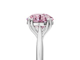 White gold Fancy Pink Round Cut Solitaire Diamond Ring with Six-Prong Setting and Classic Band_5