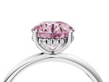 White gold Fancy Pink Round  Cut Solitaire Engagement Ring with Four-Prong Setting and Classic Band_4