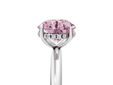 White gold Fancy Pink Round  Cut Solitaire Engagement Ring with Four-Prong Setting and Classic Band_5