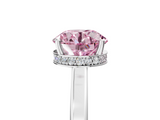 White gold Fancy Pink Round  Cut Solitaire Engagement Ring with Four-Prong Setting on a Classic Band_5