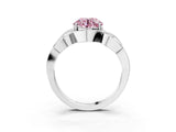 White gold Fancy Pink Round Cut Solitaire Intertwined Band Prong Setting Ring_3