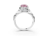 White gold Fancy Pink Round Cut Solitaire Leaf-Inspired Engagement Ring with Prong Setting_25