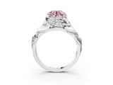 White gold Fancy Pink Round Cut Solitaire Leaf-Inspired Engagement Ring with Prong Setting_39