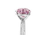 White gold Fancy Pink Round Cut Solitaire Milgrain Engraved Band with Four-Prong Setting_17