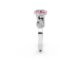 White gold Fancy Pink Round Cut Solitaire Milgrain Leaf Band with Prong Setting_14