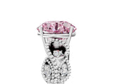 White gold Fancy Pink Round Cut Solitaire Milgrain Leaf Band with Prong Setting_17