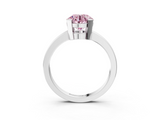 White gold Fancy Pink Round  Cut Solitaire Ring with Four-Prong Setting and Classic Band_3