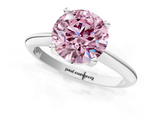 White gold Fancy Pink Round  Cut Solitaire Ring with Four-Prong Setting on a Classic Band_1