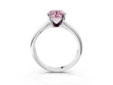 White gold Fancy Pink Round  Cut Solitaire Ring with Four-Prong Setting on a Classic Band_3