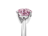 White gold Fancy Pink Round  Cut Solitaire Ring with Four-Prong Setting on a Classic Band_5