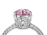 White gold Fancy Pink Round Cut Solitaire Split Shank Pave Diamond Engagement Ring with Four-Prong Setting_52