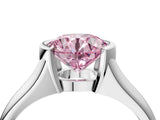 White gold Fancy Pink Round Cut Solitaire Tension Set Diamond Ring with Split Shank Band_28