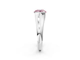 White gold Fancy Pink Round Cut Solitaire Tension Set Diamond Ring with Split Shank Band_37