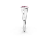White gold Fancy Pink Round Cut Solitaire Tension Set Diamond Ring with Split Shank Band_49