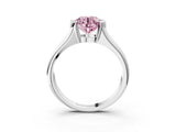 White gold Fancy Pink Round Cut Solitaire Tension Set Diamond Ring with Split Shank Band_50