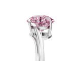 White gold Fancy Pink Round  Cut Solitaire Twist Band Ring with Four-Prong Setting_5
