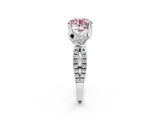 White gold Fancy Pink Round Cut Solitaire Twist Pave Diamond Engagement Ring with Prong Setting_38