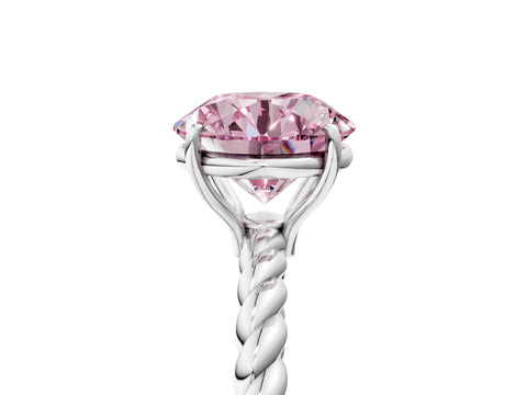 White gold Fancy Pink Round Cut Solitaire Twisted Band 4-Prong Ring_29