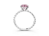 White gold Fancy Pink Round  Cut Solitaire Twisted Band with Four-Prong Setting_32