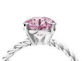 White gold Fancy Pink Round  Cut Solitaire Twisted Band with Four-Prong Setting_33