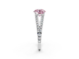 White gold Fancy Pink Round  Cut Split Shank Pave Diamond Engagement Ring with Four-Prong Setting_2