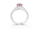 White gold Fancy Pink Round  Cut Split Shank Pave Diamond Engagement Ring with Four-Prong Setting_3