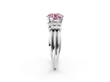 White gold Fancy Pink Round  Cut Three-Stone Channel Set Ring with Bar Prongs_10