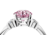 White gold Fancy Pink Round  Cut Three-Stone Channel Set Ring with Bar Prongs_12