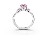 White gold Fancy Pink Round  Cut Three-Stone Channel Set Ring with Bar Prongs_19