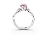White gold Fancy Pink Round  Cut Three-Stone Channel Set Ring with Bar Prongs_32