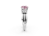 White gold Fancy Pink Round  Cut Three-Stone Channel Set Ring with Bar Prongs_35