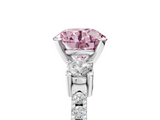 White gold Fancy Pink Round  Cut Three-Stone Diamond Pavé Band with Prong Setting_5
