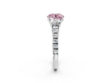 White gold Fancy Pink Round  Cut Three-Stone Diamond Pave Band with Prong Setting_19