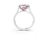 White gold Fancy Pink Round  Diamond Cluster Halo Solitaire with Four-Prong Setting_38