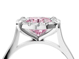 White gold Fancy Pink Round  Diamond Cluster Halo Solitaire with Four-Prong Setting_39