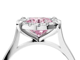 White gold Fancy Pink Round  Diamond Cluster Halo Solitaire with Four-Prong Setting_40
