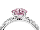 White gold Fancy Pink Round  Diamond Cluster Prong-Set Solitaire Ring_4