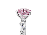 White gold Fancy Pink Round  Diamond Cluster Prong-Set Solitaire Ring_5